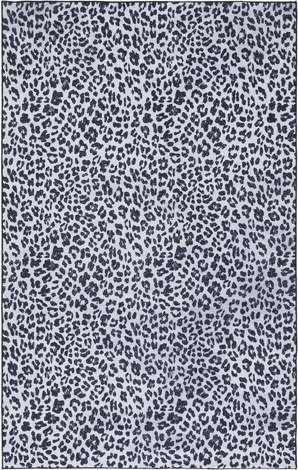 image:imageSAFAVIEH Washable Rug Faux Hide Collection 5 x 8 Ivory amp Black Slip Resistant Printed Leopard Pattern Ideal for Living Room Bedroom Home Office Dining Space FAH505AIvoryBlack