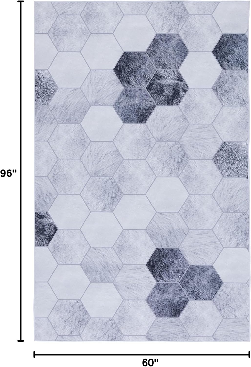 image:imageSAFAVIEH Washable Rug Faux Hide Collection 5 x 8 Ivory amp Grey Slip Resistant Modern Printed Pattern Ideal for Living Room Bedroom Home Office Dining Space FAH546AIvoryGrey