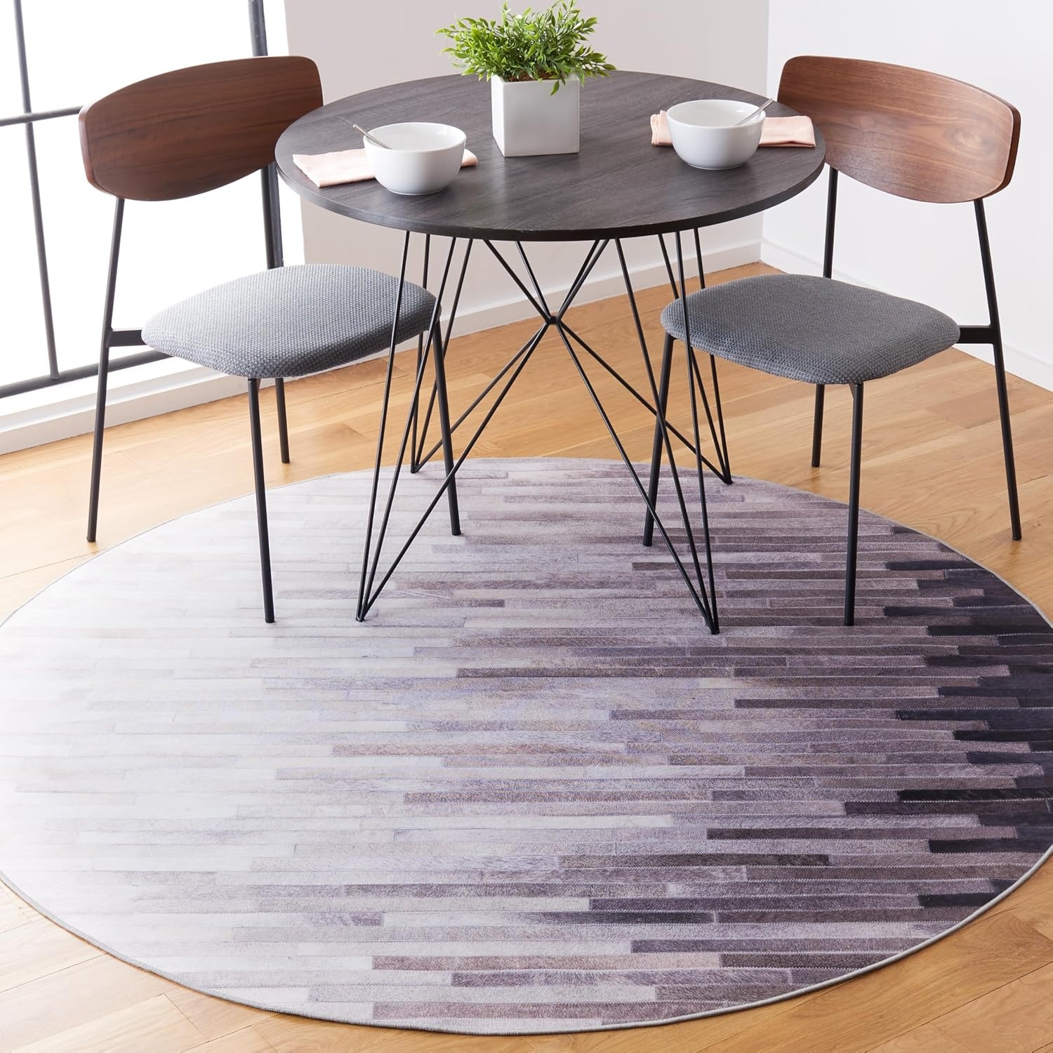 image:imageSAFAVIEH Washable Rug Faux Hide Collection 5 x 8 Ivory amp Grey Slip Resistant Modern Printed Pattern Ideal for Living Room Bedroom Home Office Dining Space FAH514AIvoryGrey
