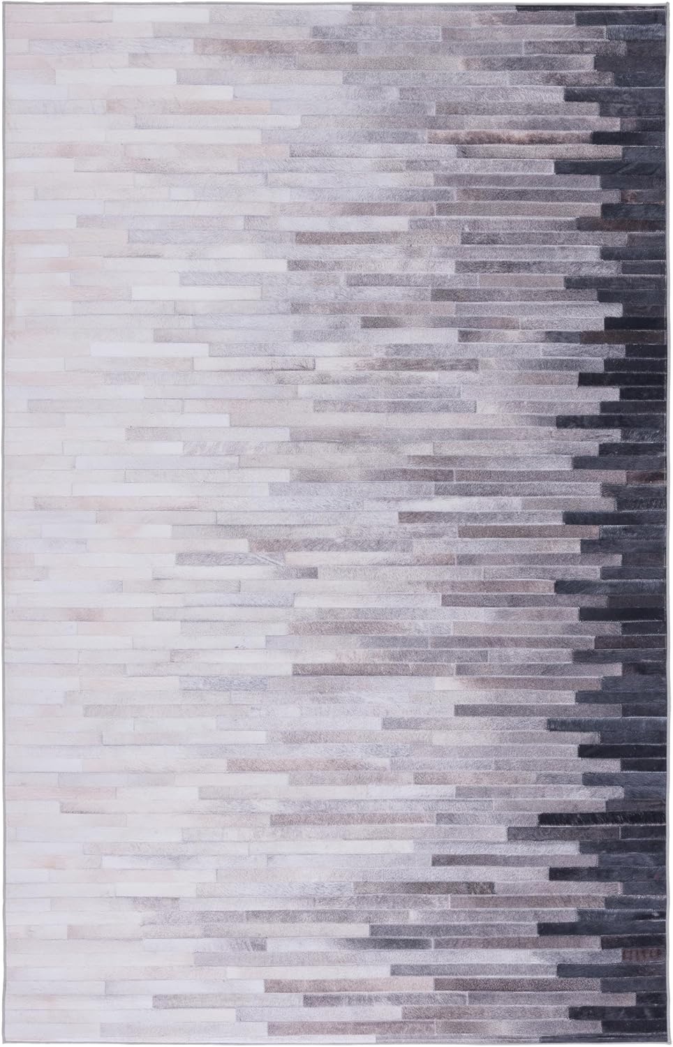 image:imageSAFAVIEH Washable Rug Faux Hide Collection 5 x 8 Ivory amp Grey Slip Resistant Modern Printed Pattern Ideal for Living Room Bedroom Home Office Dining Space FAH514AIvoryGrey