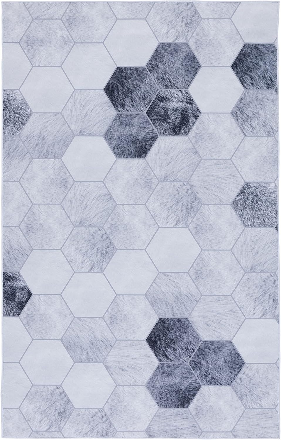 image:imageSAFAVIEH Washable Rug Faux Hide Collection 5 x 8 Ivory amp Grey Slip Resistant Modern Printed Pattern Ideal for Living Room Bedroom Home Office Dining Space FAH546AIvoryGrey