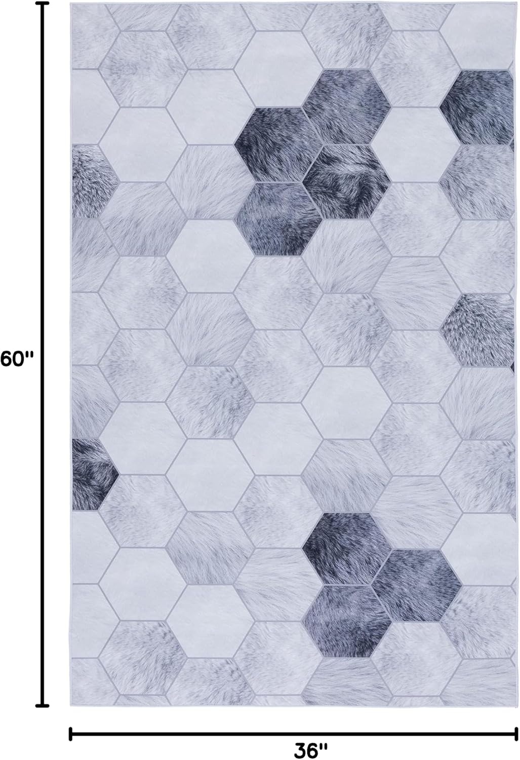 image:imageSAFAVIEH Washable Rug Faux Hide Collection 5 x 8 Ivory amp Grey Slip Resistant Modern Printed Pattern Ideal for Living Room Bedroom Home Office Dining Space FAH546AIvoryGrey