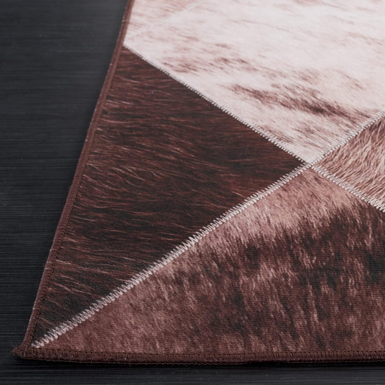 image:imageSAFAVIEH Washable Rug Faux Hide Collection 5 x 8 Light Brown amp Brown Slip Resistant Western Rustic Decor Printed Pattern Ideal for Living Room Bedroom Home Office Dining Space FAH535SLight BrownBrown