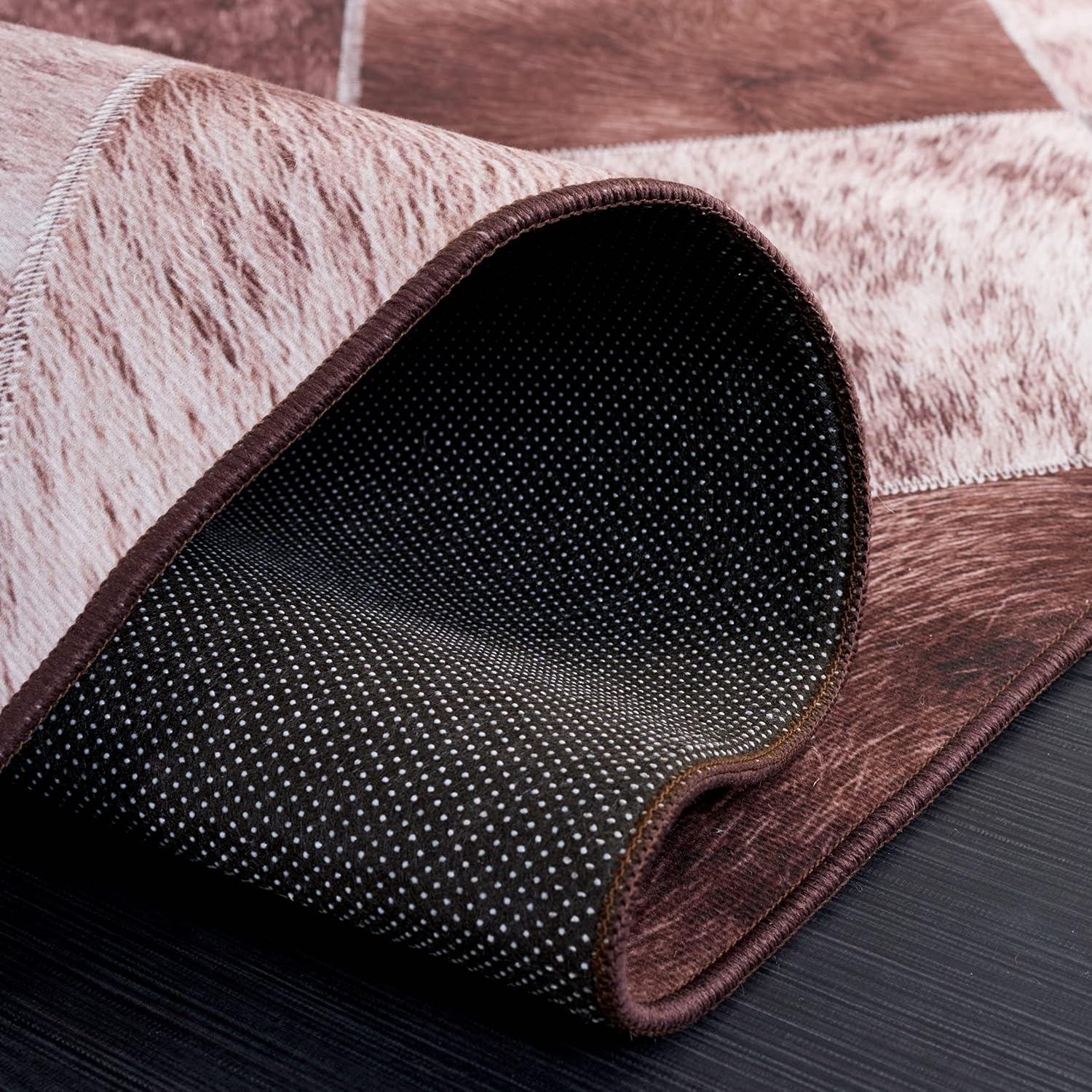 image:imageSAFAVIEH Washable Rug Faux Hide Collection 5 x 8 Light Brown amp Brown Slip Resistant Western Rustic Decor Printed Pattern Ideal for Living Room Bedroom Home Office Dining Space FAH535SLight BrownBrown