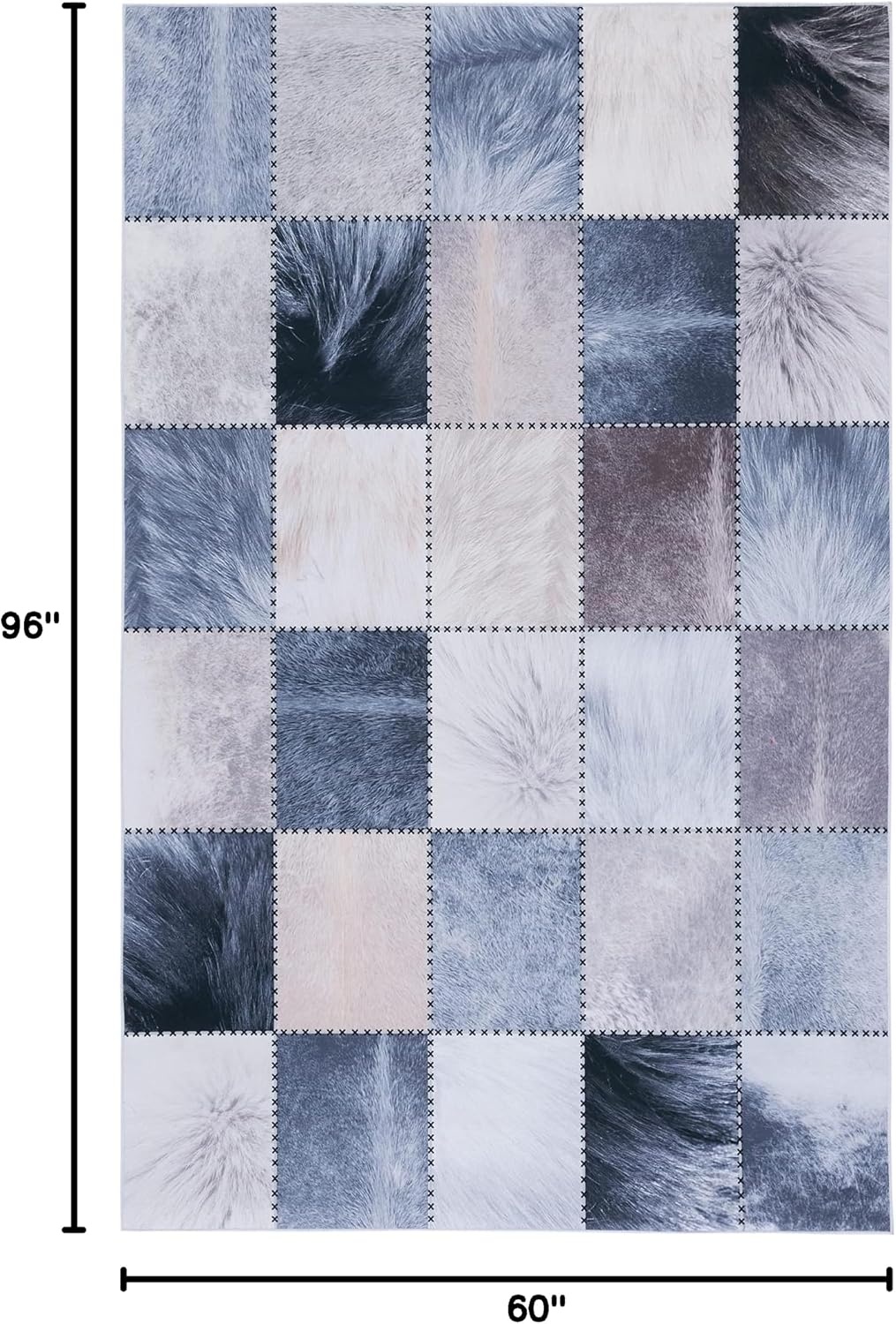 image:imageSAFAVIEH Washable Rug Faux Hide Collection 5 x 8 Light Grey amp Grey Slip Resistant Western Rustic Decor Printed Pattern Ideal for Living Room Bedroom Home Office Dining Space FAH519FBeigeGrey