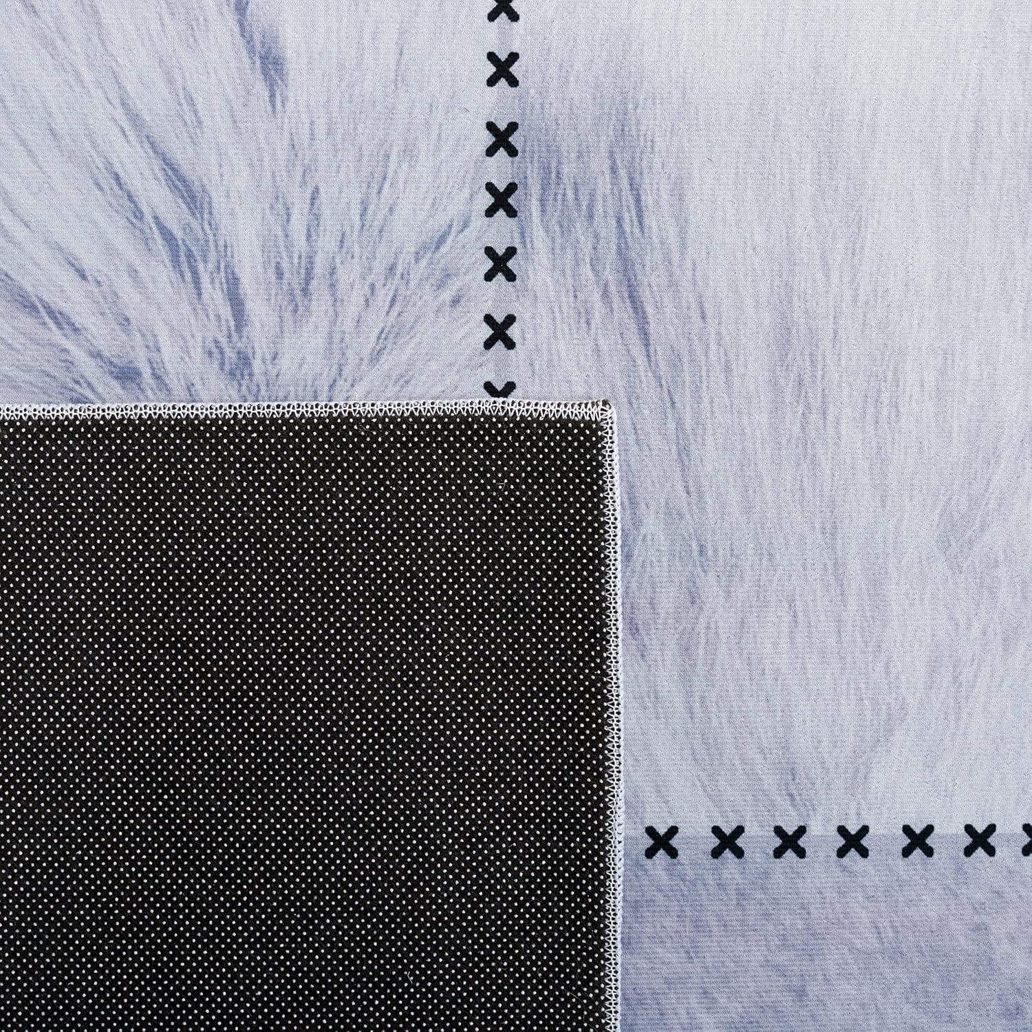image:imageSAFAVIEH Washable Rug Faux Hide Collection 5 x 8 Light Grey amp Grey Slip Resistant Western Rustic Decor Printed Pattern Ideal for Living Room Bedroom Home Office Dining Space FAH519FLight GreyGrey