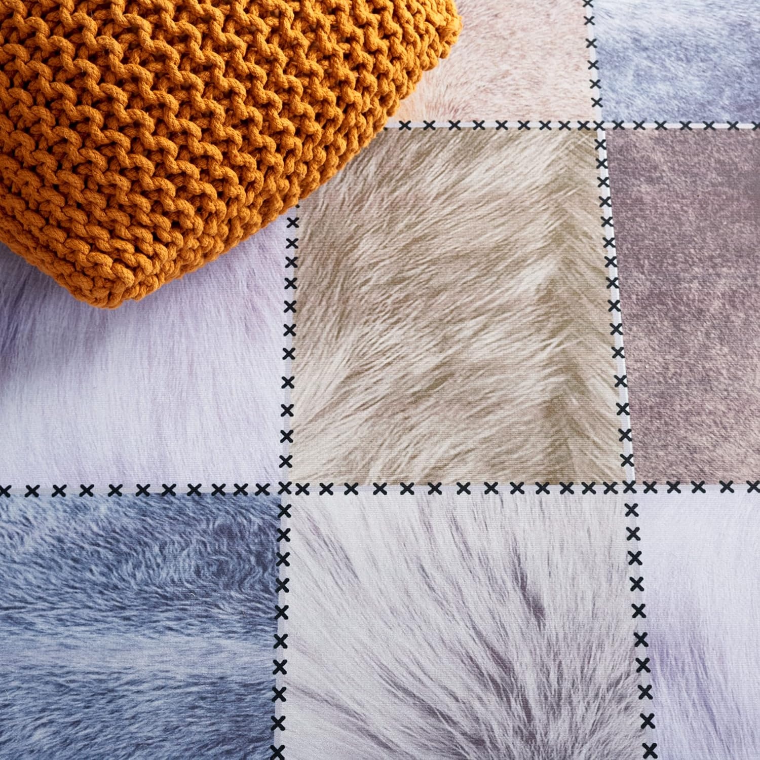 image:imageSAFAVIEH Washable Rug Faux Hide Collection 5 x 8 Light Grey amp Grey Slip Resistant Western Rustic Decor Printed Pattern Ideal for Living Room Bedroom Home Office Dining Space FAH519FBeigeBrown