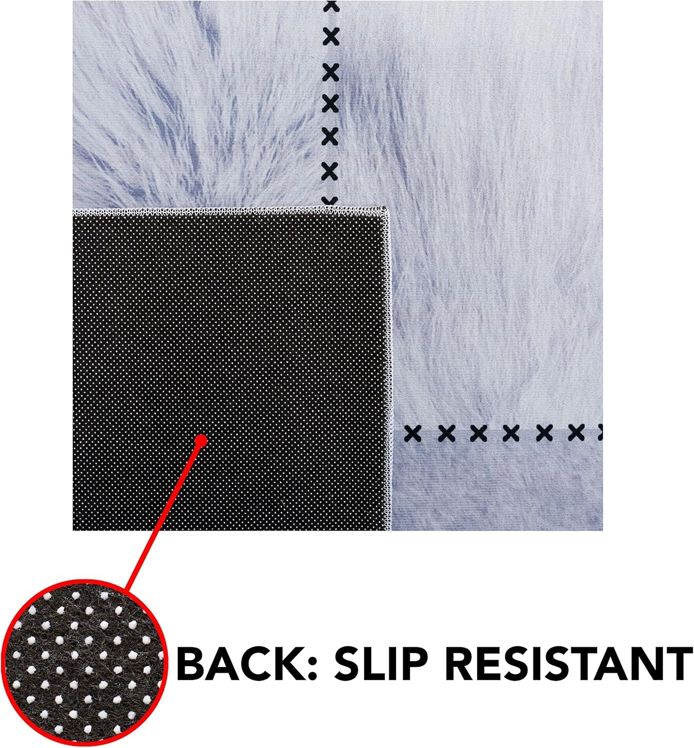 image:imageSAFAVIEH Washable Rug Faux Hide Collection 5 x 8 Light Grey amp Grey Slip Resistant Western Rustic Decor Printed Pattern Ideal for Living Room Bedroom Home Office Dining Space FAH519FLight GreyGrey
