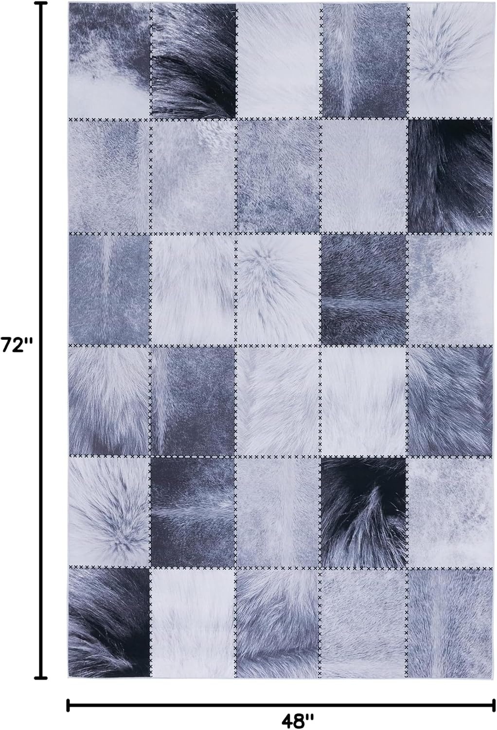 image:imageSAFAVIEH Washable Rug Faux Hide Collection 5 x 8 Light Grey amp Grey Slip Resistant Western Rustic Decor Printed Pattern Ideal for Living Room Bedroom Home Office Dining Space FAH519FLight GreyGrey