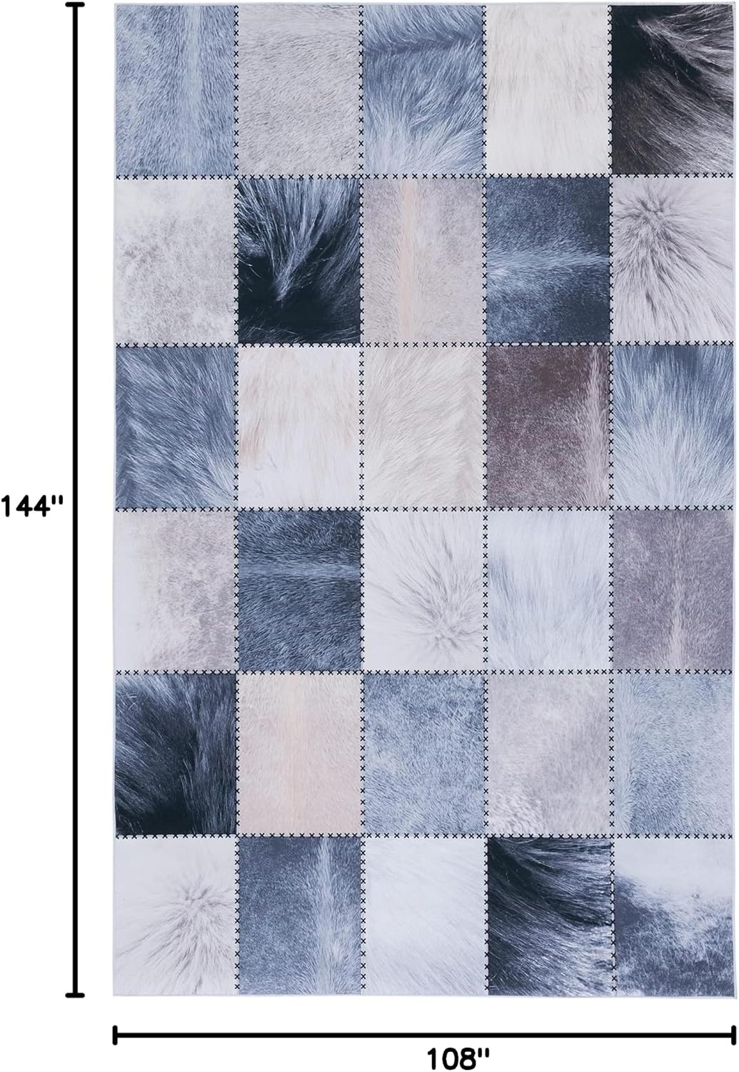 image:imageSAFAVIEH Washable Rug Faux Hide Collection 5 x 8 Light Grey amp Grey Slip Resistant Western Rustic Decor Printed Pattern Ideal for Living Room Bedroom Home Office Dining Space FAH519FBeigeGrey