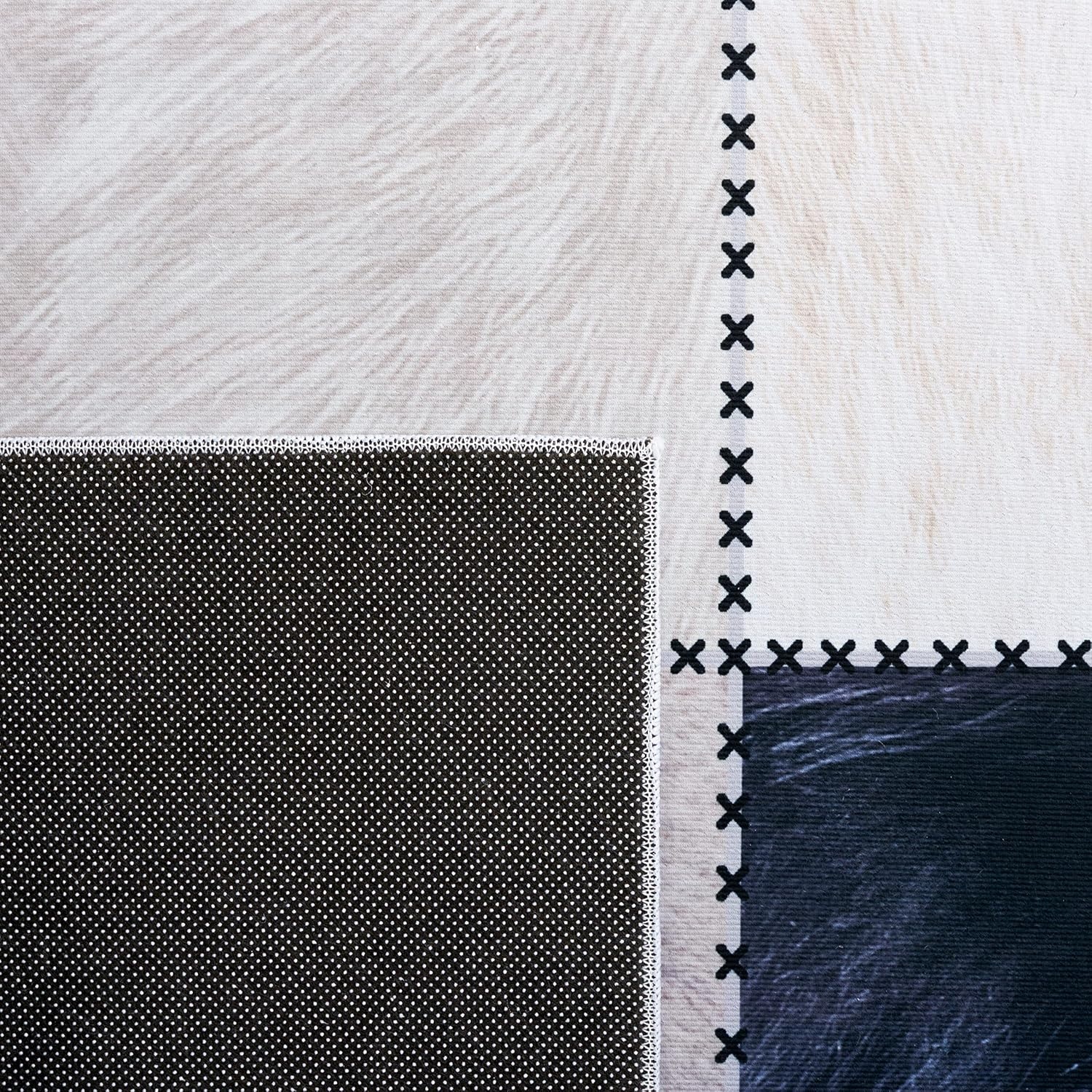 image:imageSAFAVIEH Washable Rug Faux Hide Collection 5 x 8 Light Grey amp Grey Slip Resistant Western Rustic Decor Printed Pattern Ideal for Living Room Bedroom Home Office Dining Space FAH519FBeigeGrey
