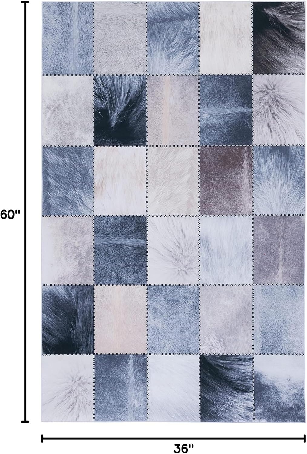 image:imageSAFAVIEH Washable Rug Faux Hide Collection 5 x 8 Light Grey amp Grey Slip Resistant Western Rustic Decor Printed Pattern Ideal for Living Room Bedroom Home Office Dining Space FAH519FBeigeGrey