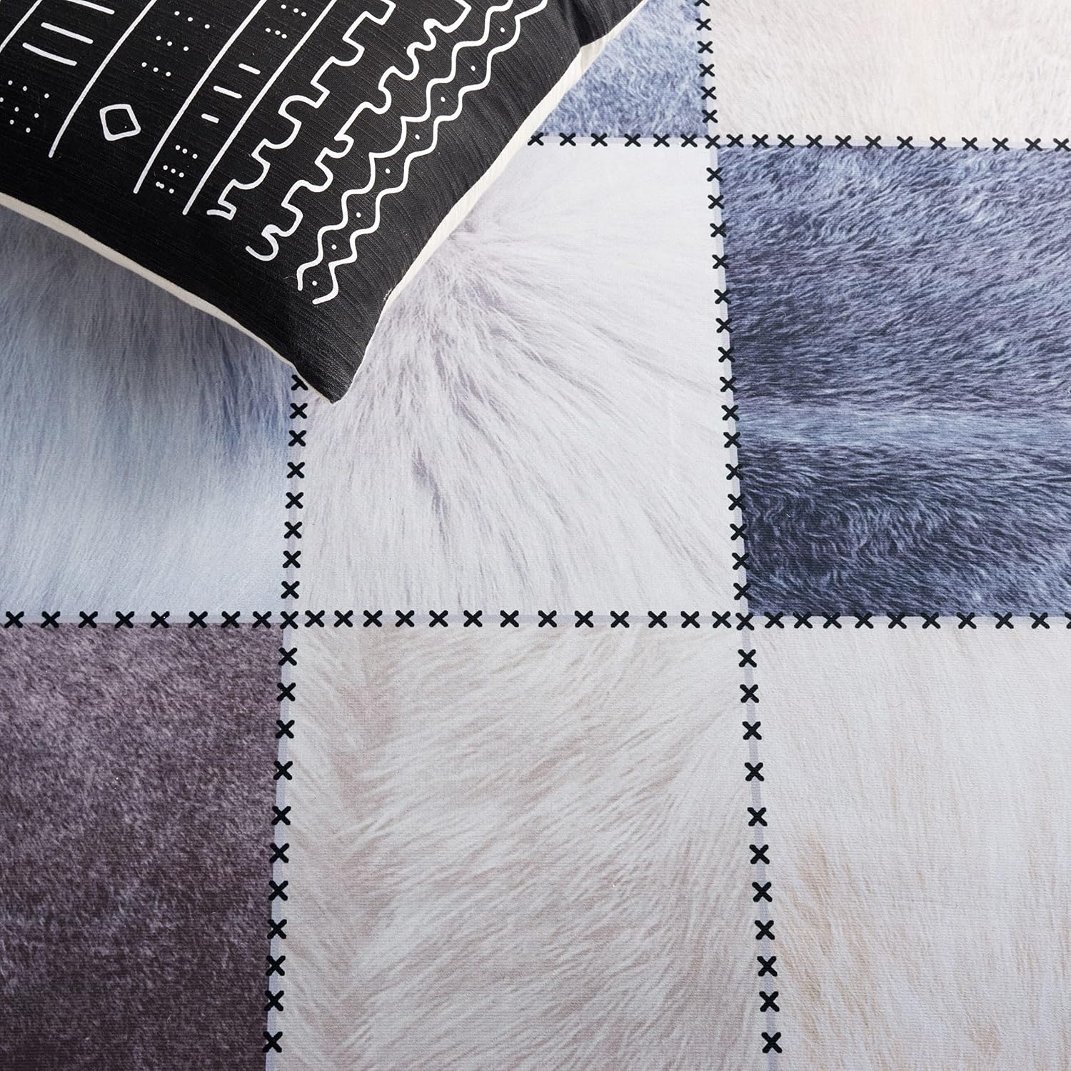 image:imageSAFAVIEH Washable Rug Faux Hide Collection 5 x 8 Light Grey amp Grey Slip Resistant Western Rustic Decor Printed Pattern Ideal for Living Room Bedroom Home Office Dining Space FAH519FBeigeGrey