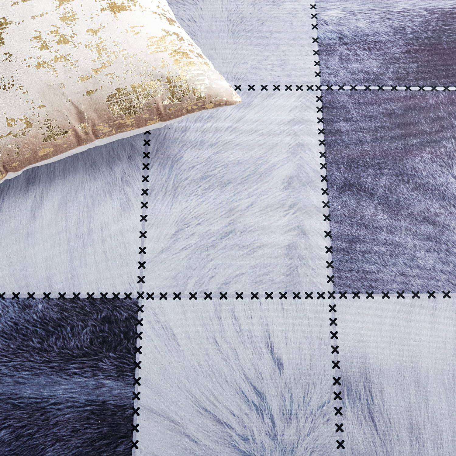 image:imageSAFAVIEH Washable Rug Faux Hide Collection 5 x 8 Light Grey amp Grey Slip Resistant Western Rustic Decor Printed Pattern Ideal for Living Room Bedroom Home Office Dining Space FAH519FLight GreyGrey