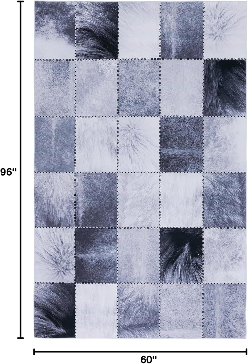 image:imageSAFAVIEH Washable Rug Faux Hide Collection 5 x 8 Light Grey amp Grey Slip Resistant Western Rustic Decor Printed Pattern Ideal for Living Room Bedroom Home Office Dining Space FAH519FLight GreyGrey