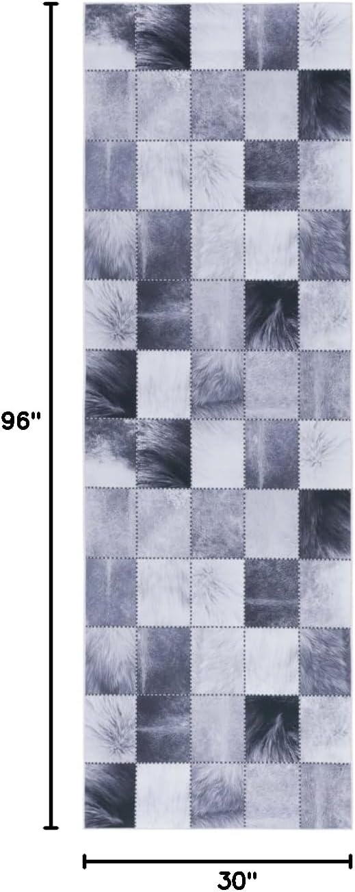 image:imageSAFAVIEH Washable Rug Faux Hide Collection 5 x 8 Light Grey amp Grey Slip Resistant Western Rustic Decor Printed Pattern Ideal for Living Room Bedroom Home Office Dining Space FAH519FLight GreyGrey