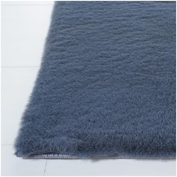 image:imageSAFAVIEH Washable Rug Faux Rabbit Fur Shag Collection 5 x 7 Beige Slip Resistant amp Easy Cleaning Ideal for Living Room Bedroom Kids Playroom Nursery Dining Space FRF500BDark Grey