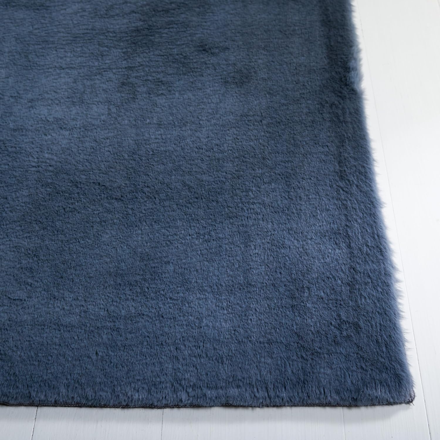 image:imageSAFAVIEH Washable Rug Faux Rabbit Fur Shag Collection 5 x 7 Beige Slip Resistant amp Easy Cleaning Ideal for Living Room Bedroom Kids Playroom Nursery Dining Space FRF500BDark Grey