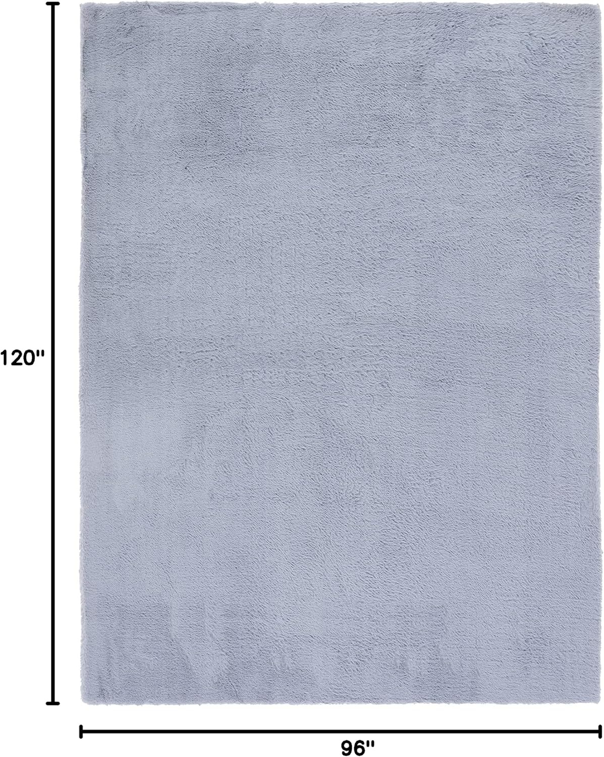 image:imageSAFAVIEH Washable Rug Faux Rabbit Fur Shag Collection 5 x 7 Beige Slip Resistant amp Easy Cleaning Ideal for Living Room Bedroom Kids Playroom Nursery Dining Space FRF500BLight Grey