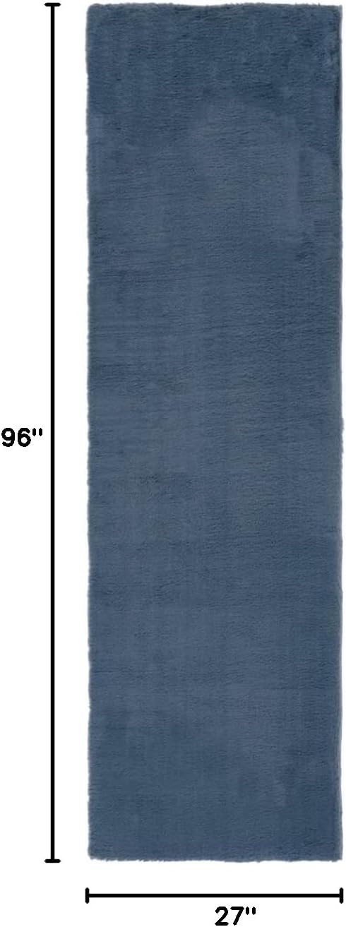 image:imageSAFAVIEH Washable Rug Faux Rabbit Fur Shag Collection 5 x 7 Beige Slip Resistant amp Easy Cleaning Ideal for Living Room Bedroom Kids Playroom Nursery Dining Space FRF500BDark Grey