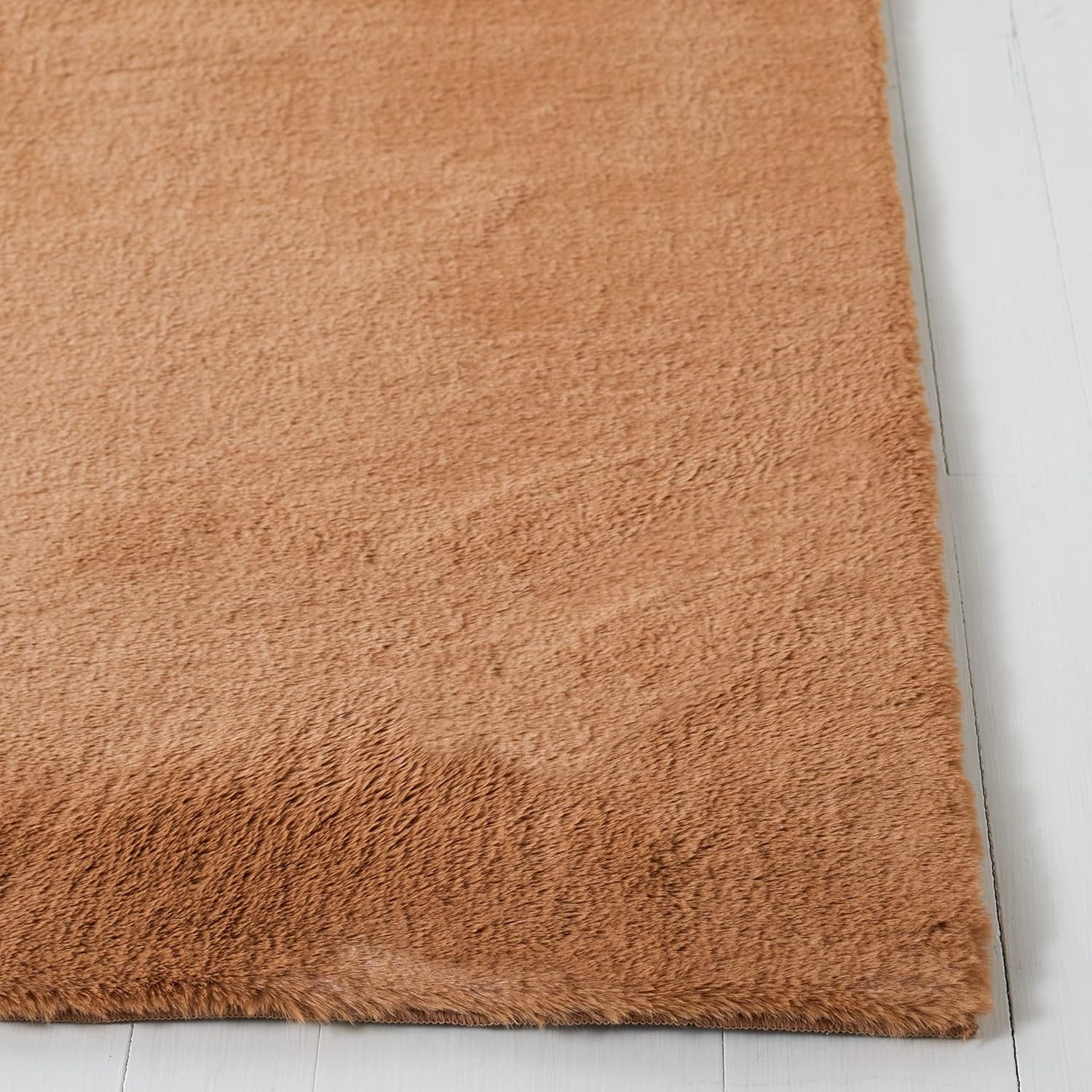 image:imageSAFAVIEH Washable Rug Faux Rabbit Fur Shag Collection 5 x 7 Beige Slip Resistant amp Easy Cleaning Ideal for Living Room Bedroom Kids Playroom Nursery Dining Space FRF500BBrown
