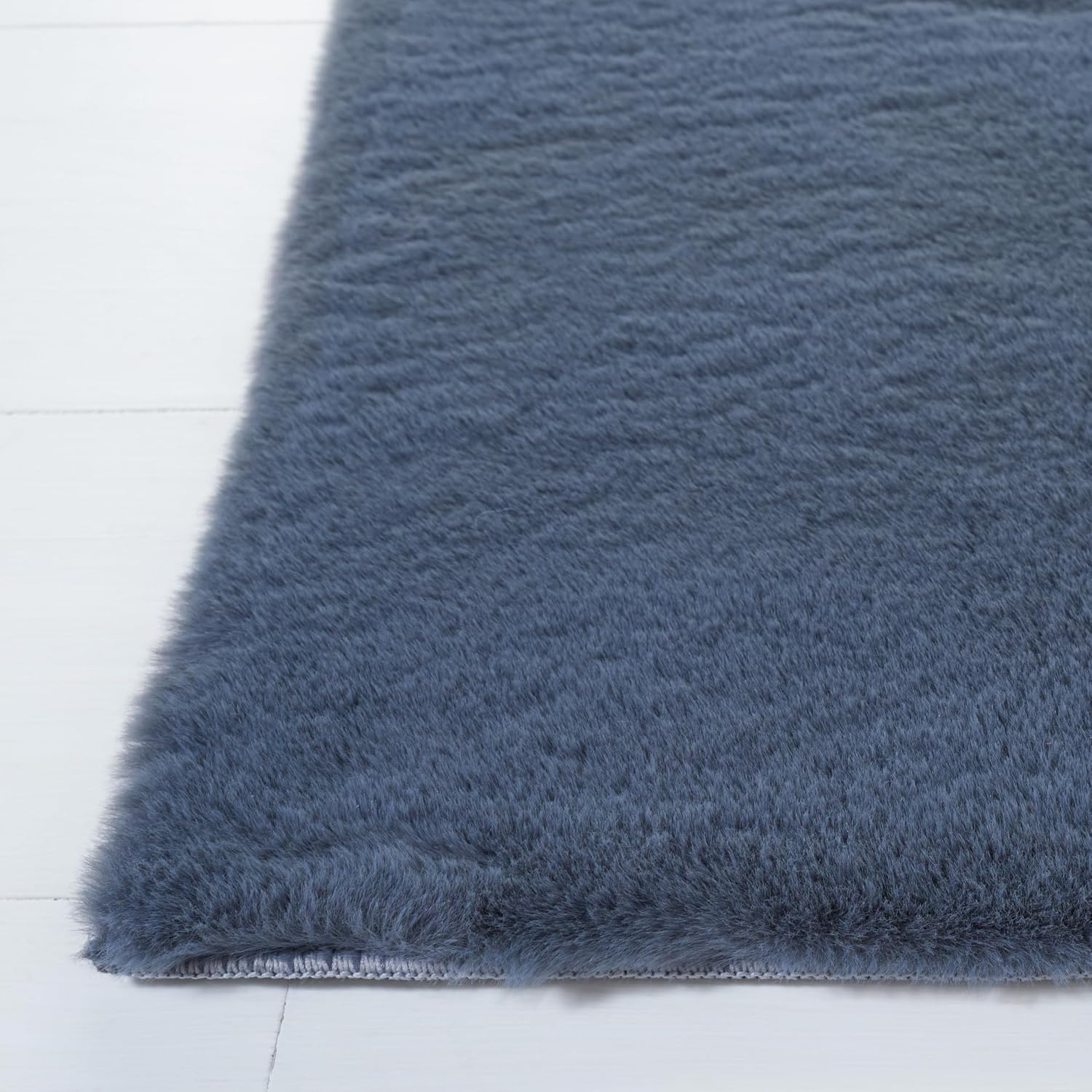 image:imageSAFAVIEH Washable Rug Faux Rabbit Fur Shag Collection 5 x 7 Beige Slip Resistant amp Easy Cleaning Ideal for Living Room Bedroom Kids Playroom Nursery Dining Space FRF500BDark Grey