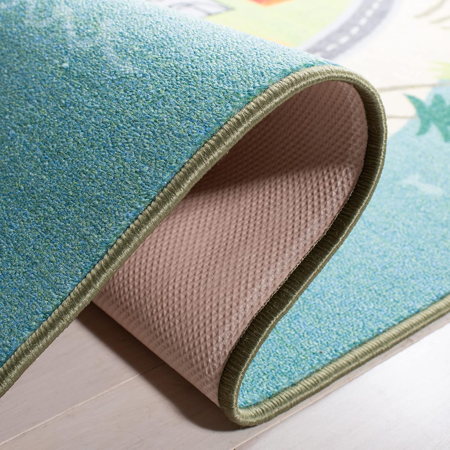 image:imageSAFAVIEH Washable Rug Kids Playhouse Collection 33 x 53 Blue amp Green Slip Resistant amp Easy to Clean Ideal for Kids Room Playroom Nursery Boys amp Girls Room KPH202MBlueGreen