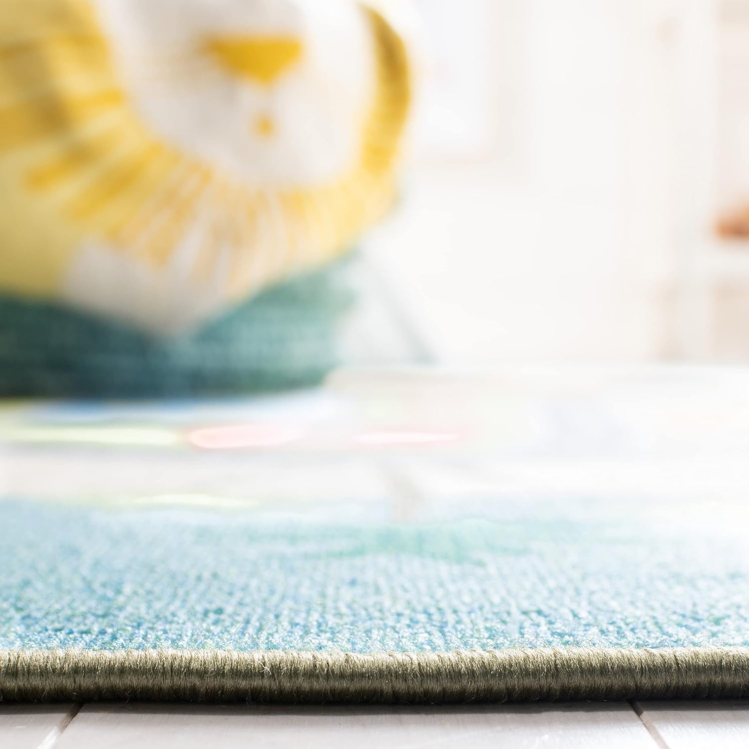 image:imageSAFAVIEH Washable Rug Kids Playhouse Collection 33 x 53 Blue amp Green Slip Resistant amp Easy to Clean Ideal for Kids Room Playroom Nursery Boys amp Girls Room KPH202MBlueGreen