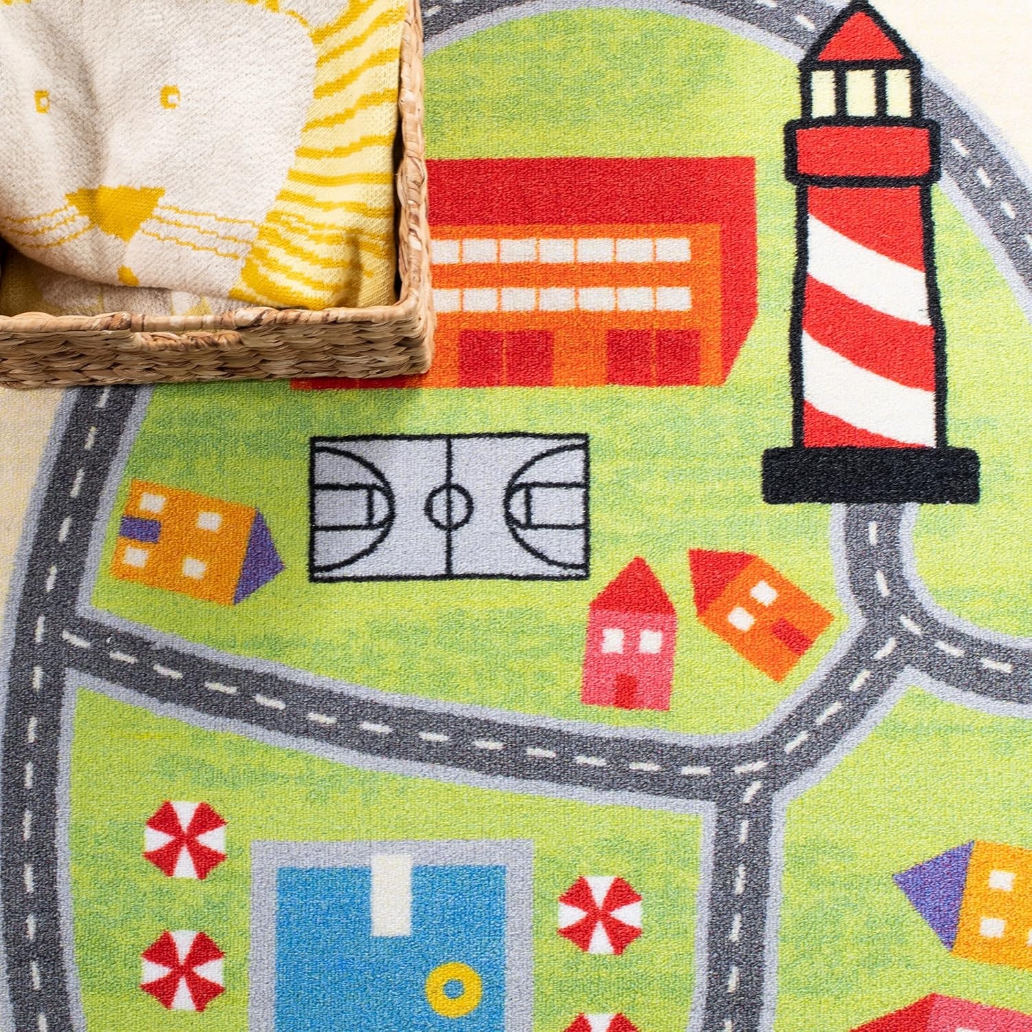 image:imageSAFAVIEH Washable Rug Kids Playhouse Collection 33 x 53 Blue amp Green Slip Resistant amp Easy to Clean Ideal for Kids Room Playroom Nursery Boys amp Girls Room KPH202MBlueGreen