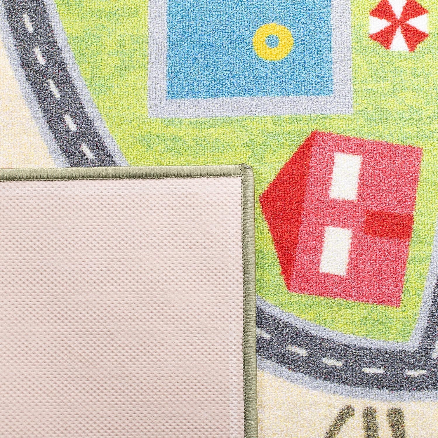 image:imageSAFAVIEH Washable Rug Kids Playhouse Collection 33 x 53 Blue amp Green Slip Resistant amp Easy to Clean Ideal for Kids Room Playroom Nursery Boys amp Girls Room KPH202MBlueGreen