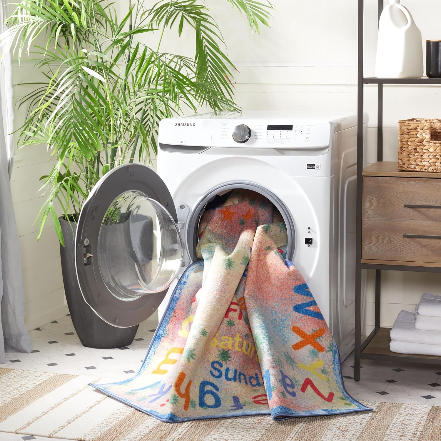 image:imageSAFAVIEH Washable Rug Kids Playhouse Collection 33 x 53 Blue amp Orange Slip Resistant amp Easy to Clean Ideal for Kids Room Playroom Nursery Boys amp Girls Room KPH251MBlueOrange