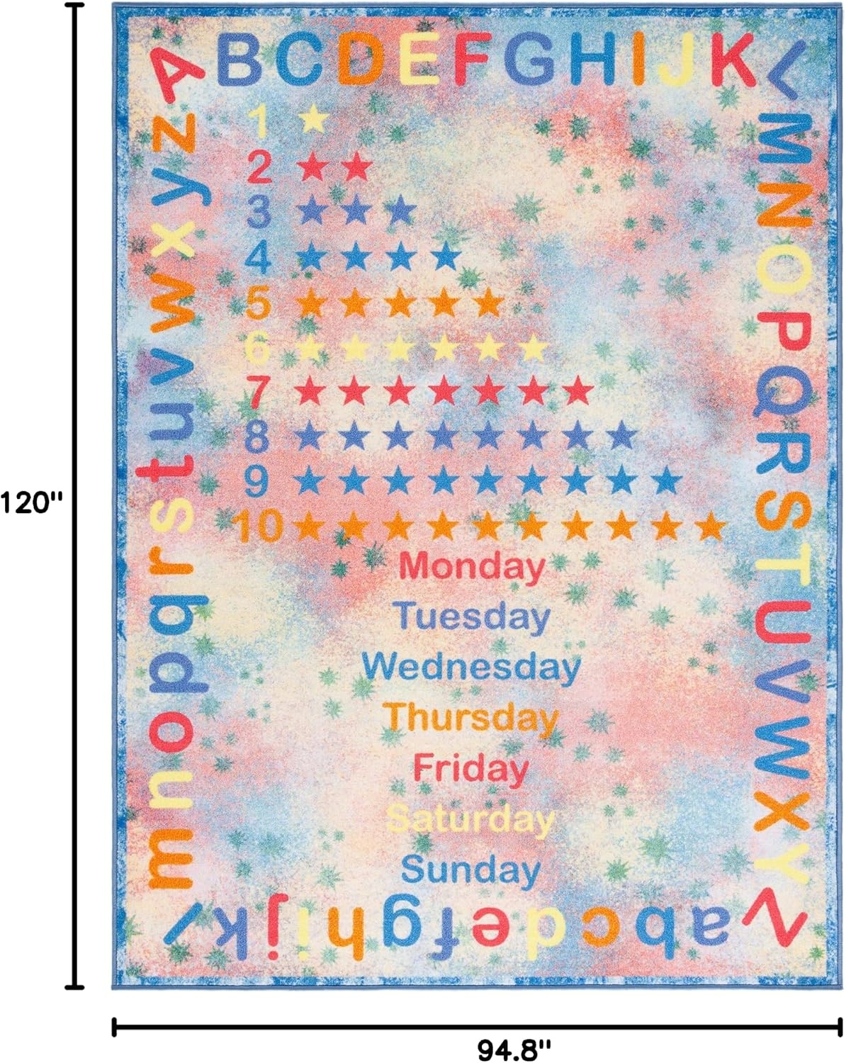 image:imageSAFAVIEH Washable Rug Kids Playhouse Collection 33 x 53 Blue amp Orange Slip Resistant amp Easy to Clean Ideal for Kids Room Playroom Nursery Boys amp Girls Room KPH251MBlueOrange