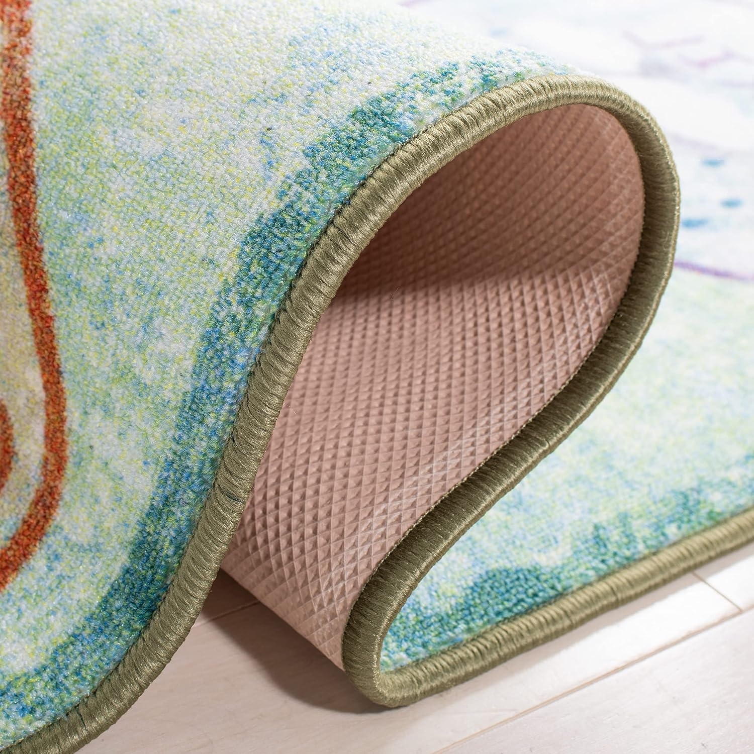 image:imageSAFAVIEH Washable Rug Kids Playhouse Collection 33 x 53 Green amp Blue Slip Resistant amp Easy to Clean Ideal for Kids Room Playroom Nursery Boys amp Girls Room KPH256YGreenBlue