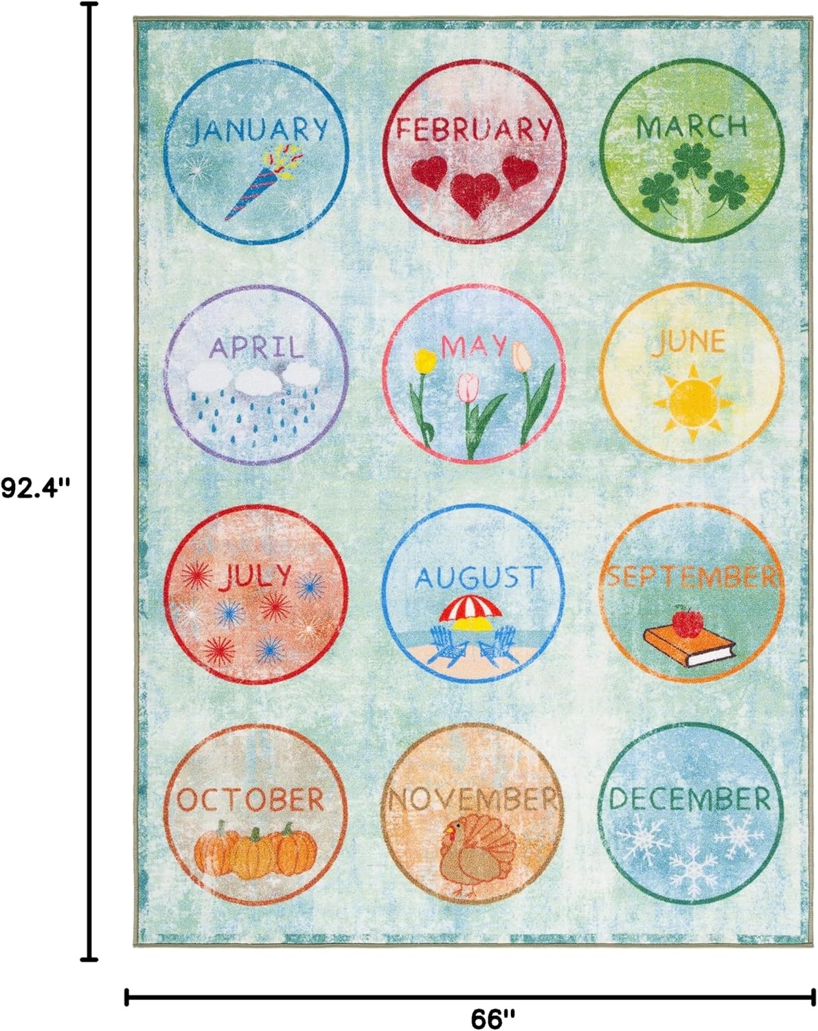 image:imageSAFAVIEH Washable Rug Kids Playhouse Collection 33 x 53 Green amp Blue Slip Resistant amp Easy to Clean Ideal for Kids Room Playroom Nursery Boys amp Girls Room KPH256YGreenBlue