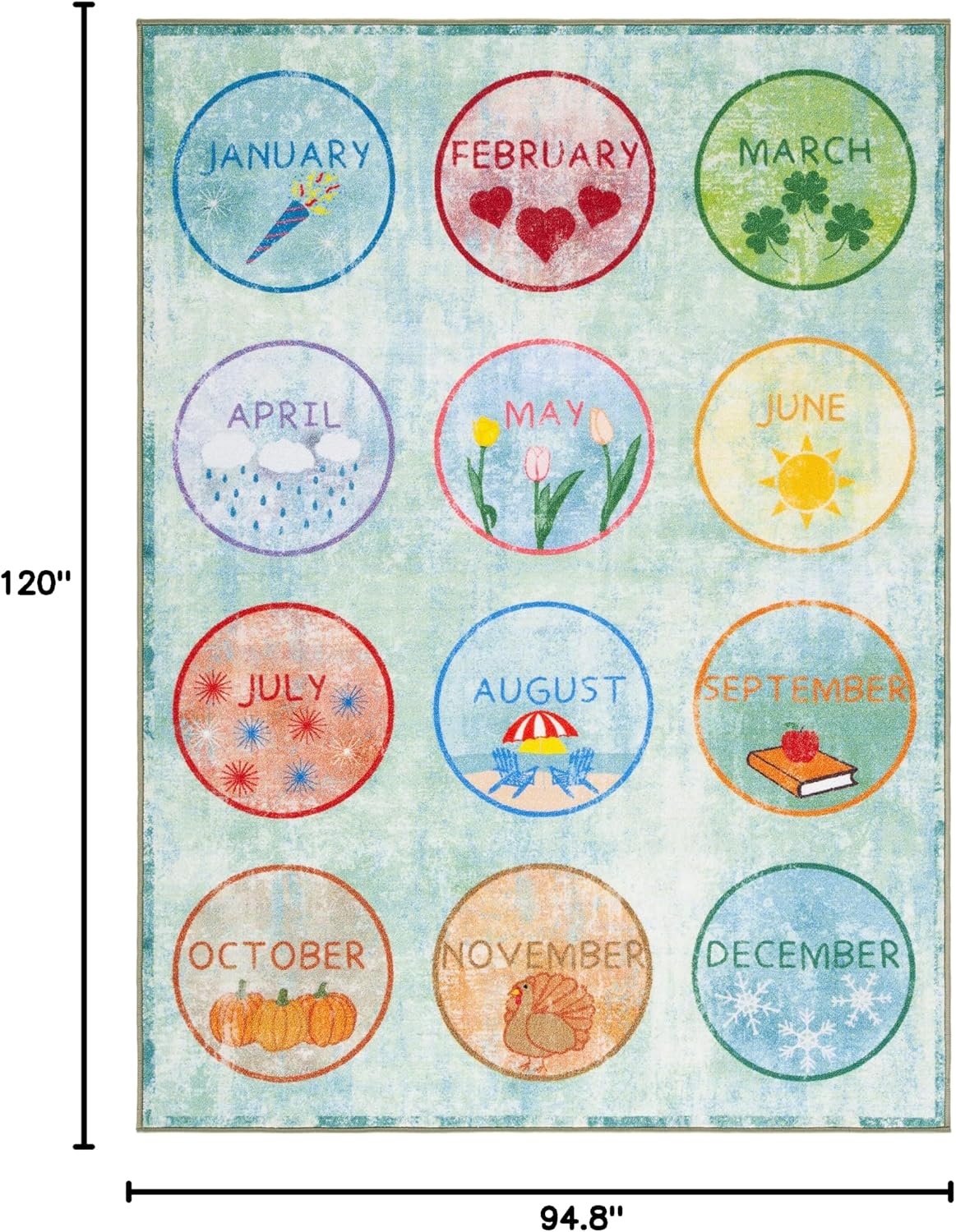 image:imageSAFAVIEH Washable Rug Kids Playhouse Collection 33 x 53 Green amp Blue Slip Resistant amp Easy to Clean Ideal for Kids Room Playroom Nursery Boys amp Girls Room KPH256YGreenBlue