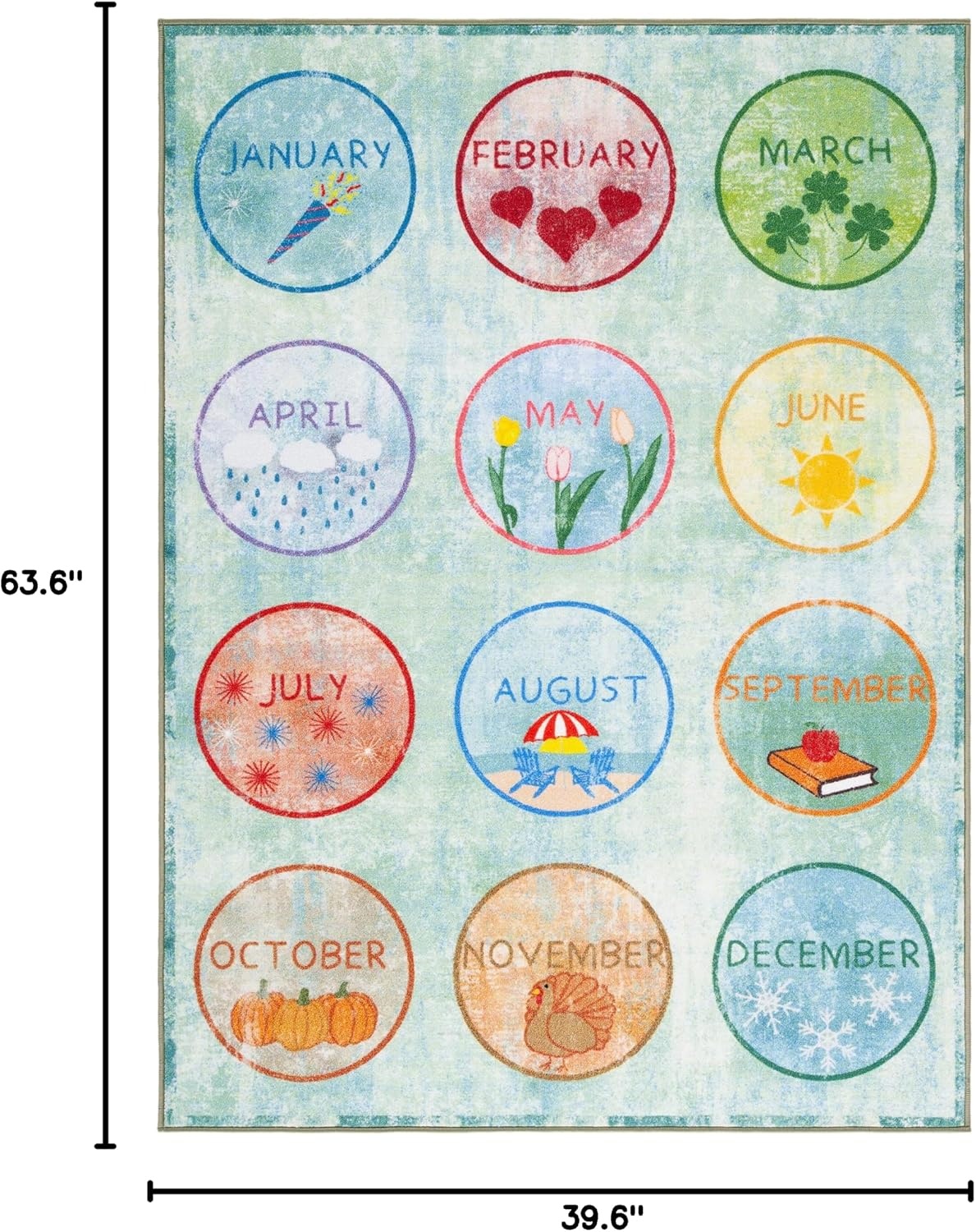 image:imageSAFAVIEH Washable Rug Kids Playhouse Collection 33 x 53 Green amp Blue Slip Resistant amp Easy to Clean Ideal for Kids Room Playroom Nursery Boys amp Girls Room KPH256YGreenBlue