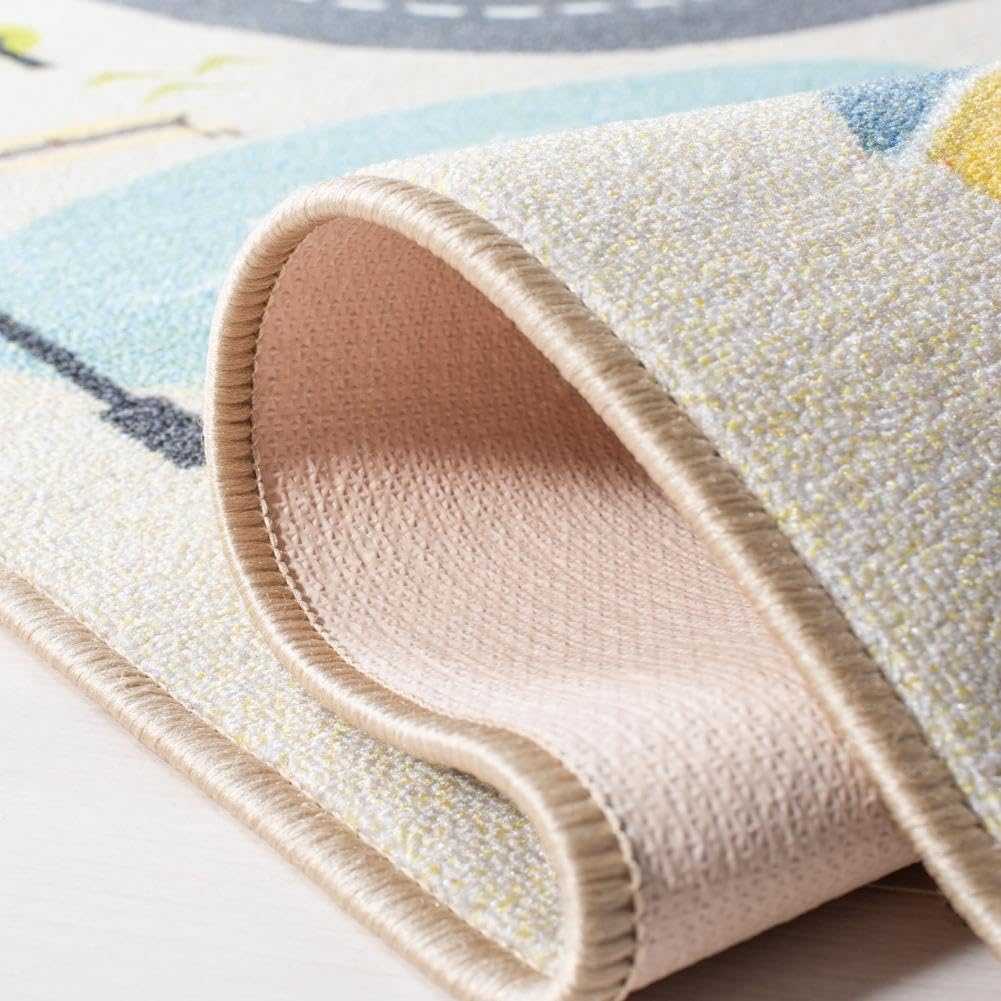 image:imageSAFAVIEH Washable Rug Kids Playhouse Collection 55 x 77 Beige amp Green Slip Resistant amp Easy to Clean Ideal for Kids Room Playroom Nursery Boys amp Girls Room KPH227ABeigeGreen
