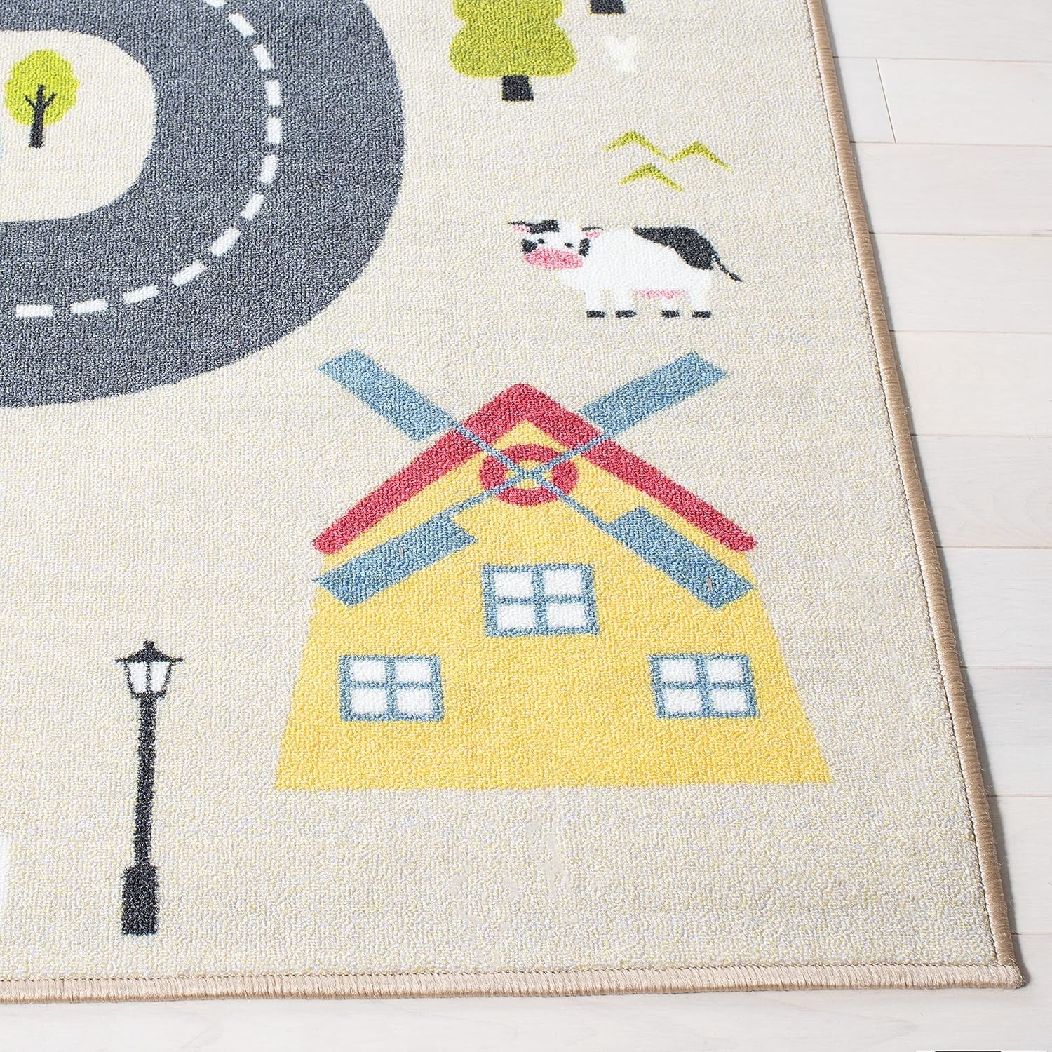 image:imageSAFAVIEH Washable Rug Kids Playhouse Collection 55 x 77 Beige amp Green Slip Resistant amp Easy to Clean Ideal for Kids Room Playroom Nursery Boys amp Girls Room KPH227ABeigeGreen