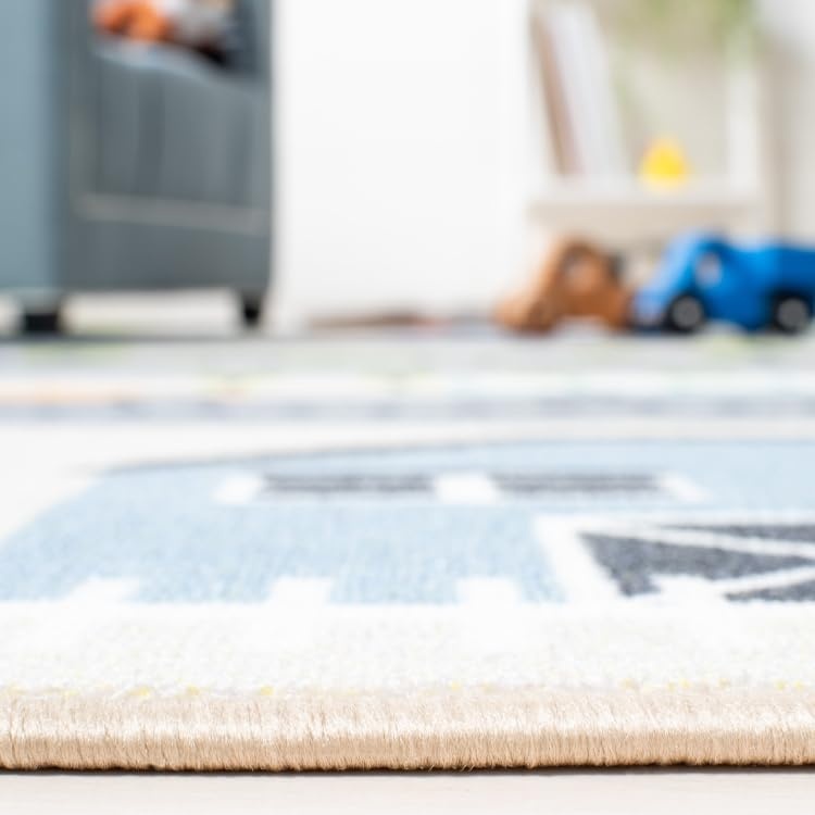 image:imageSAFAVIEH Washable Rug Kids Playhouse Collection 55 x 77 Beige amp Green Slip Resistant amp Easy to Clean Ideal for Kids Room Playroom Nursery Boys amp Girls Room KPH227ABeigeGreen