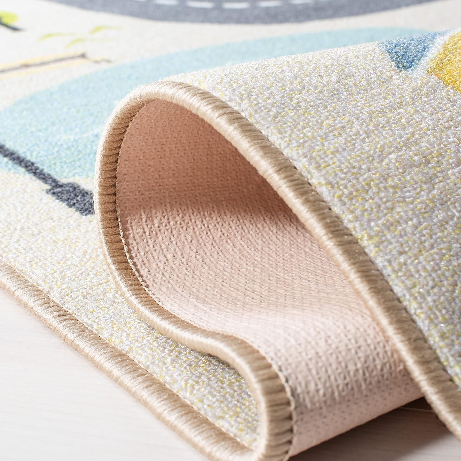 image:imageSAFAVIEH Washable Rug Kids Playhouse Collection 55 x 77 Beige amp Green Slip Resistant amp Easy to Clean Ideal for Kids Room Playroom Nursery Boys amp Girls Room KPH227ABeigeGreen