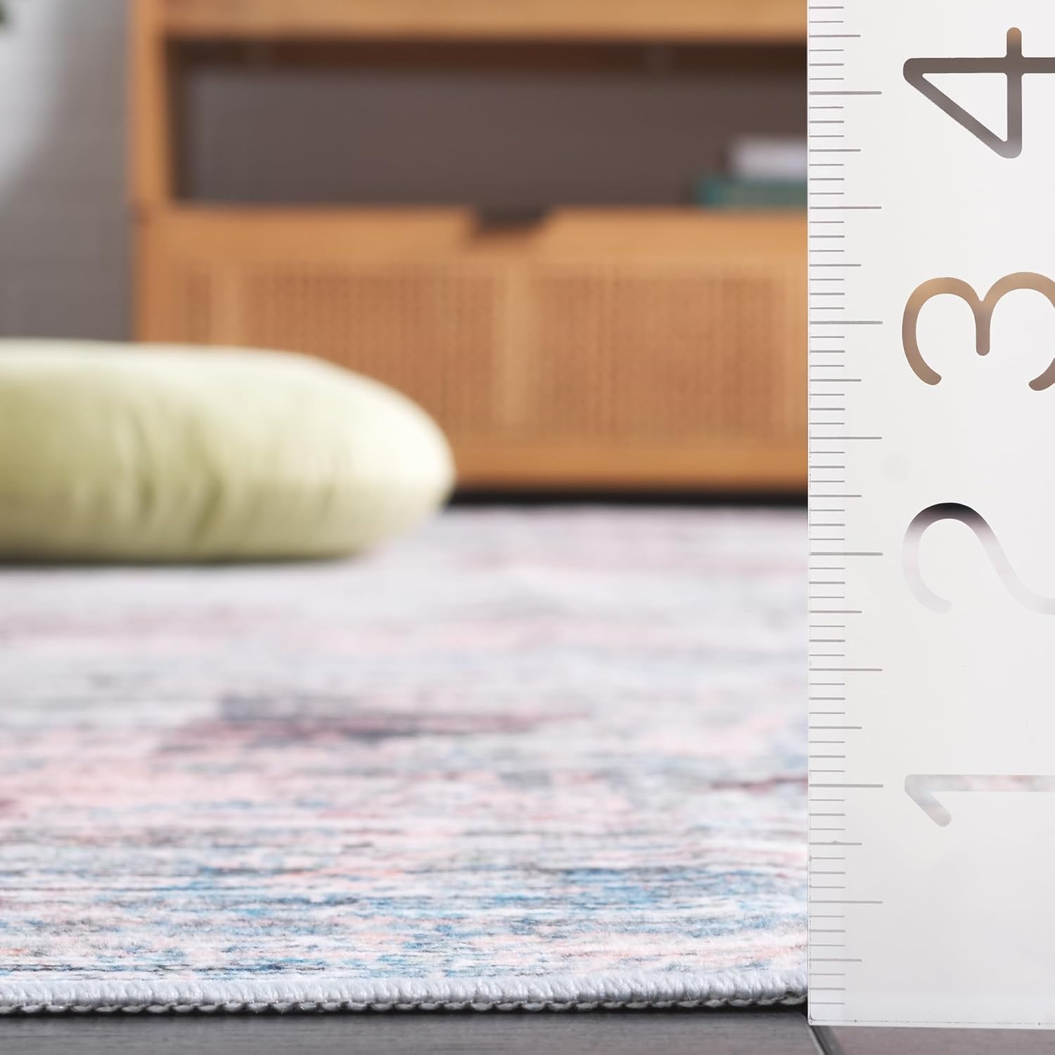 image:imageSAFAVIEH Washable Rug Malibu Collection 5 x 8 Beige amp Blue Slip Resistant amp Easy Cleaning Ideal for Living Room Bedroom Home Office Nursery Kids Playroom Dining Space MBU944BPlumGreen