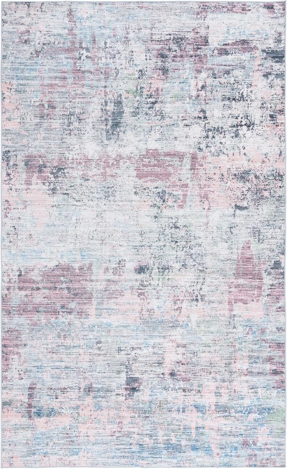 image:imageSAFAVIEH Washable Rug Malibu Collection 5 x 8 Beige amp Blue Slip Resistant amp Easy Cleaning Ideal for Living Room Bedroom Home Office Nursery Kids Playroom Dining Space MBU944BPlumGreen