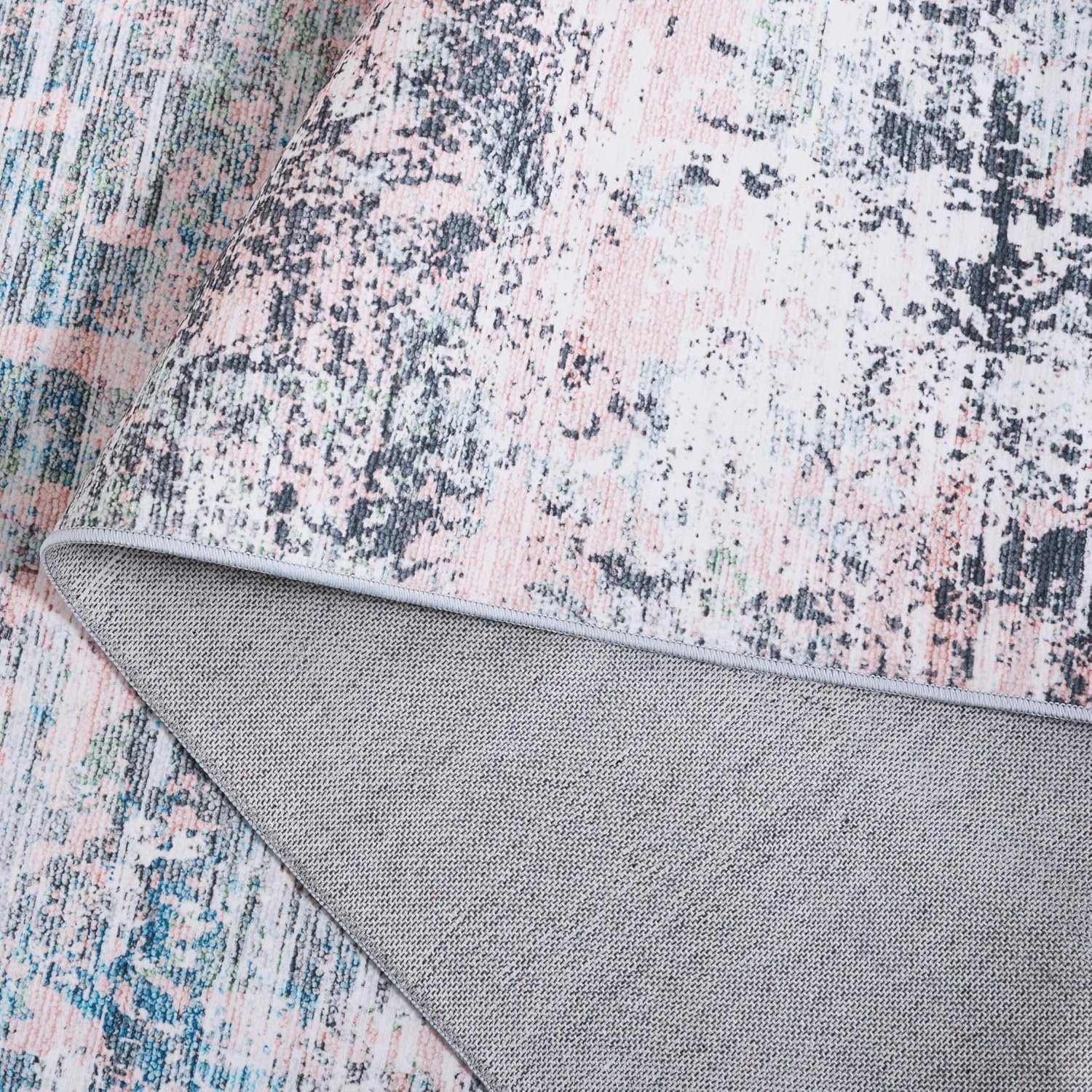 image:imageSAFAVIEH Washable Rug Malibu Collection 5 x 8 Beige amp Blue Slip Resistant amp Easy Cleaning Ideal for Living Room Bedroom Home Office Nursery Kids Playroom Dining Space MBU944BPlumGreen