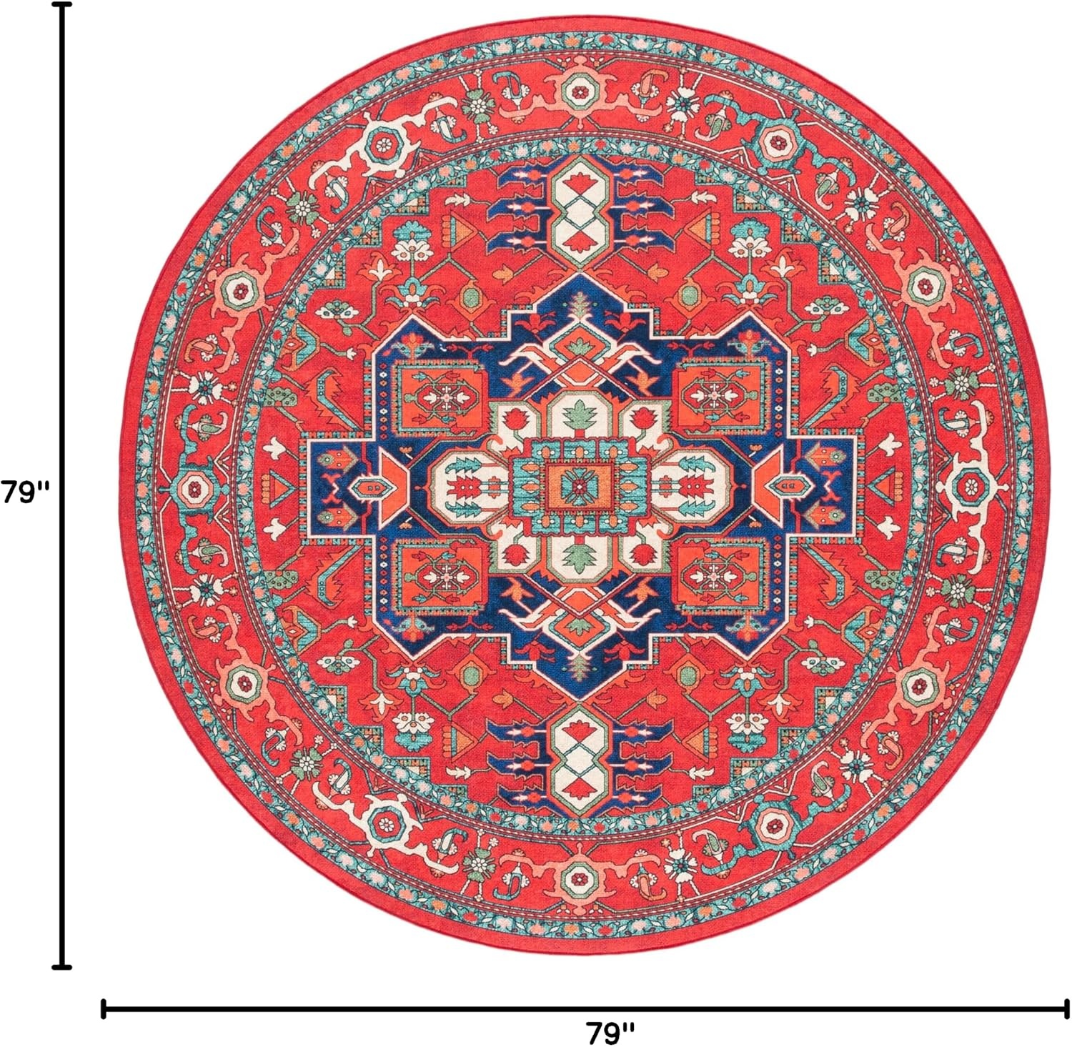 image:imageSAFAVIEH Washable Rug Orlando Collection 5 x 76 Red amp Beige NonShedding amp Easy to Clean Ideal for Living Room Bedroom Dining Space ORL758QRedBeige