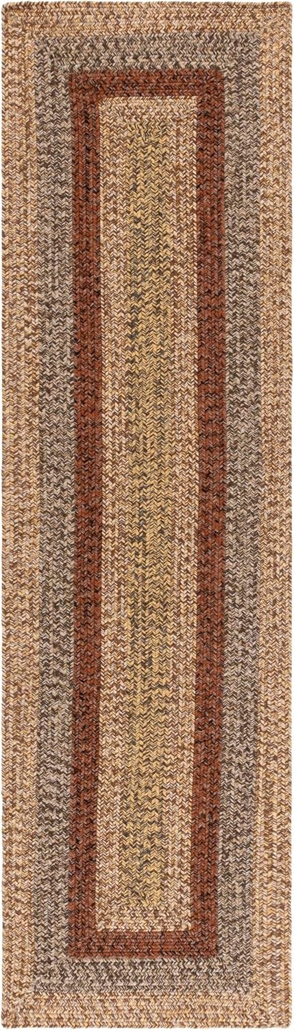 image:imageSAFAVIEH Washable Rug Outdoor Braided Collection 6 x 9 Oval Brown amp Light Brown Handmade amp Reversible NonShedding amp Easy to Clean Ideal for Patio Backyard Mudroom BRD318SBrownGold
