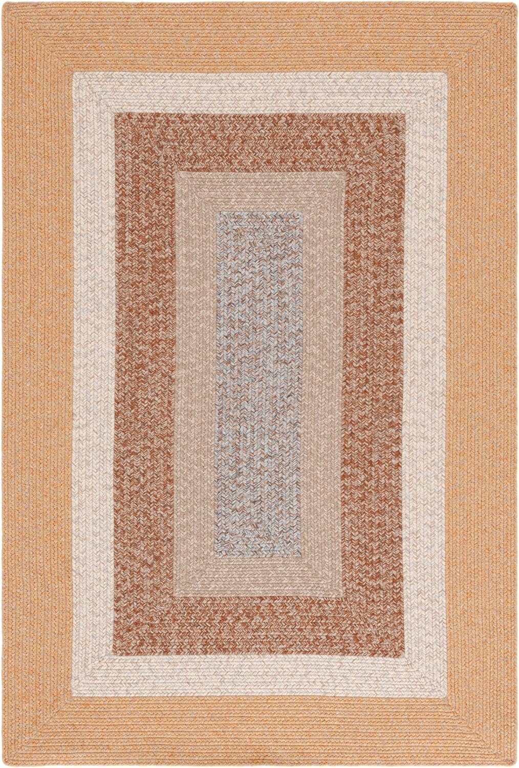 image:imageSAFAVIEH Washable Rug Outdoor Braided Collection 6 x 9 Oval Brown amp Light Brown Handmade amp Reversible NonShedding amp Easy to Clean Ideal for Patio Backyard Mudroom BRD318SBrownLight Brown