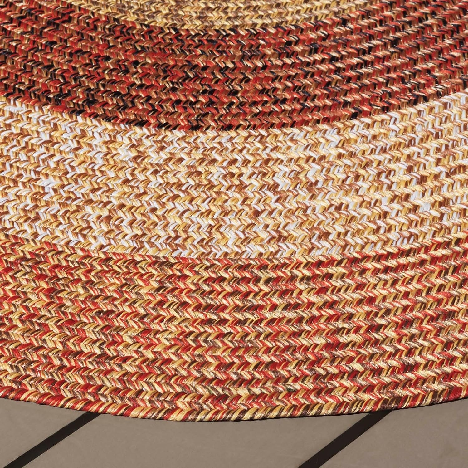 image:imageSAFAVIEH Washable Rug Outdoor Braided Collection 6 x 9 Oval Brown amp Light Brown Handmade amp Reversible NonShedding amp Easy to Clean Ideal for Patio Backyard Mudroom BRD318SRustRed