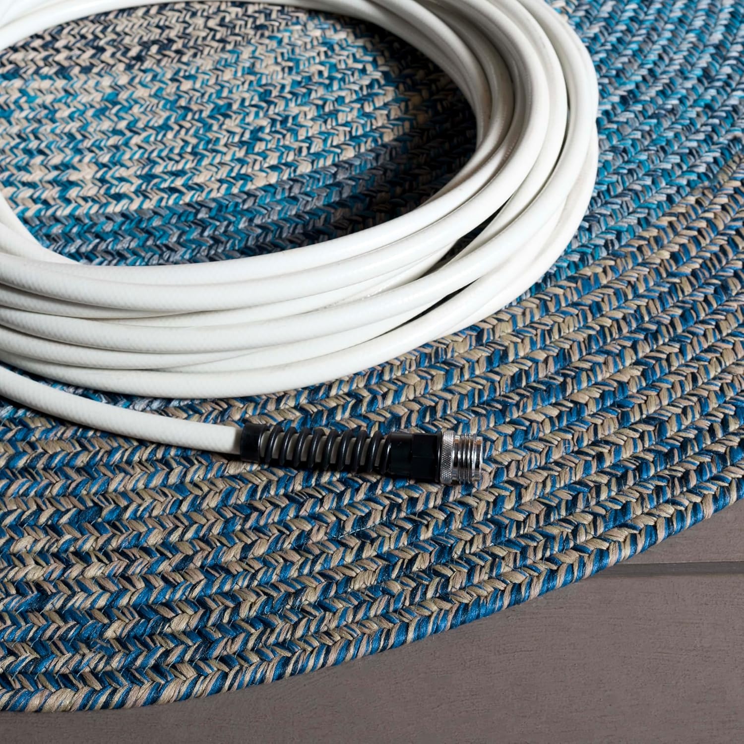 image:imageSAFAVIEH Washable Rug Outdoor Braided Collection 6 x 9 Oval Brown amp Light Brown Handmade amp Reversible NonShedding amp Easy to Clean Ideal for Patio Backyard Mudroom BRD318SNavyBlue