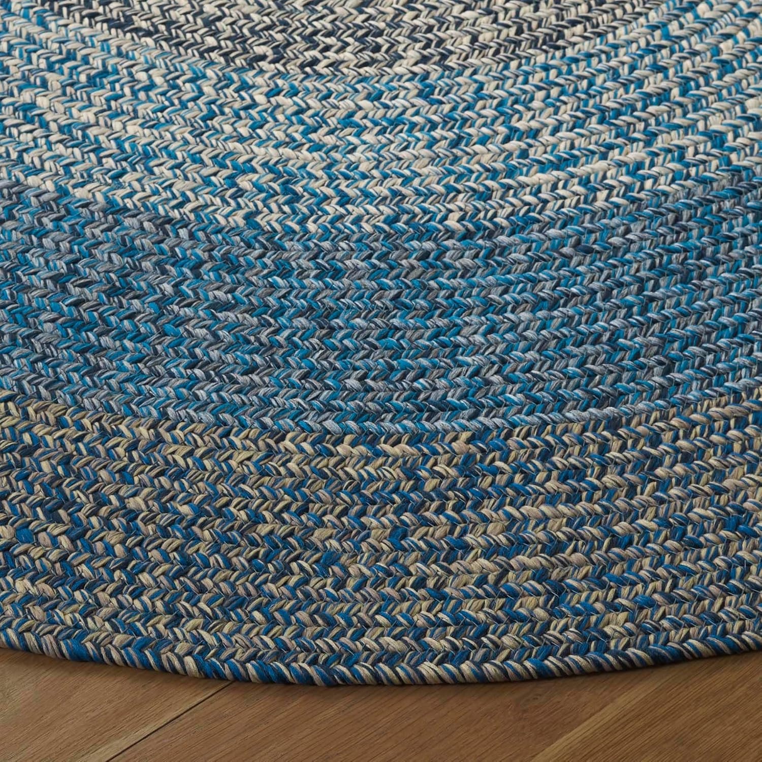 image:imageSAFAVIEH Washable Rug Outdoor Braided Collection 6 x 9 Oval Brown amp Light Brown Handmade amp Reversible NonShedding amp Easy to Clean Ideal for Patio Backyard Mudroom BRD318SNavyBlue