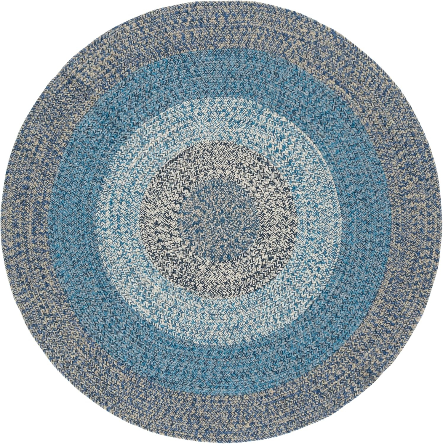 image:imageSAFAVIEH Washable Rug Outdoor Braided Collection 6 x 9 Oval Brown amp Light Brown Handmade amp Reversible NonShedding amp Easy to Clean Ideal for Patio Backyard Mudroom BRD318SNavyBlue